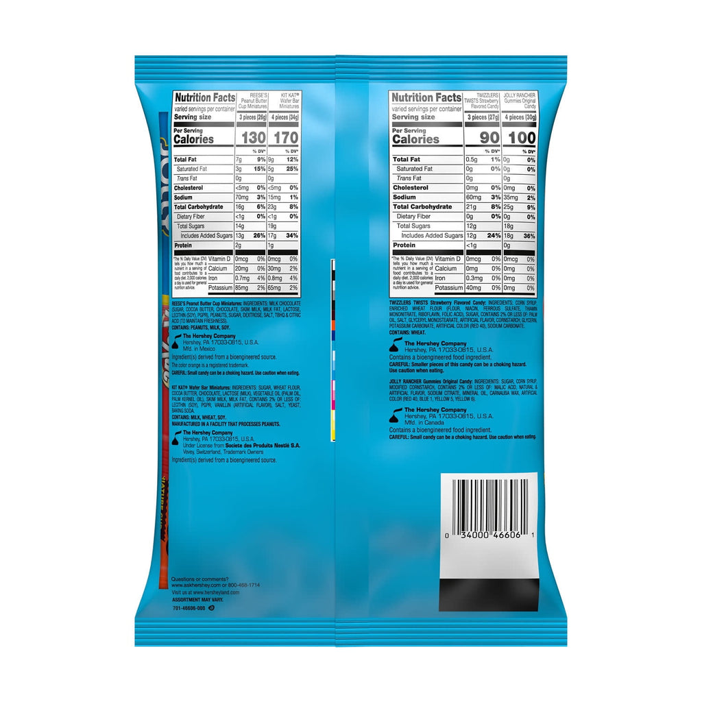 Hershey Assorted, Halloween Candy Variety Bag, 8.93 oz (30 pieces)