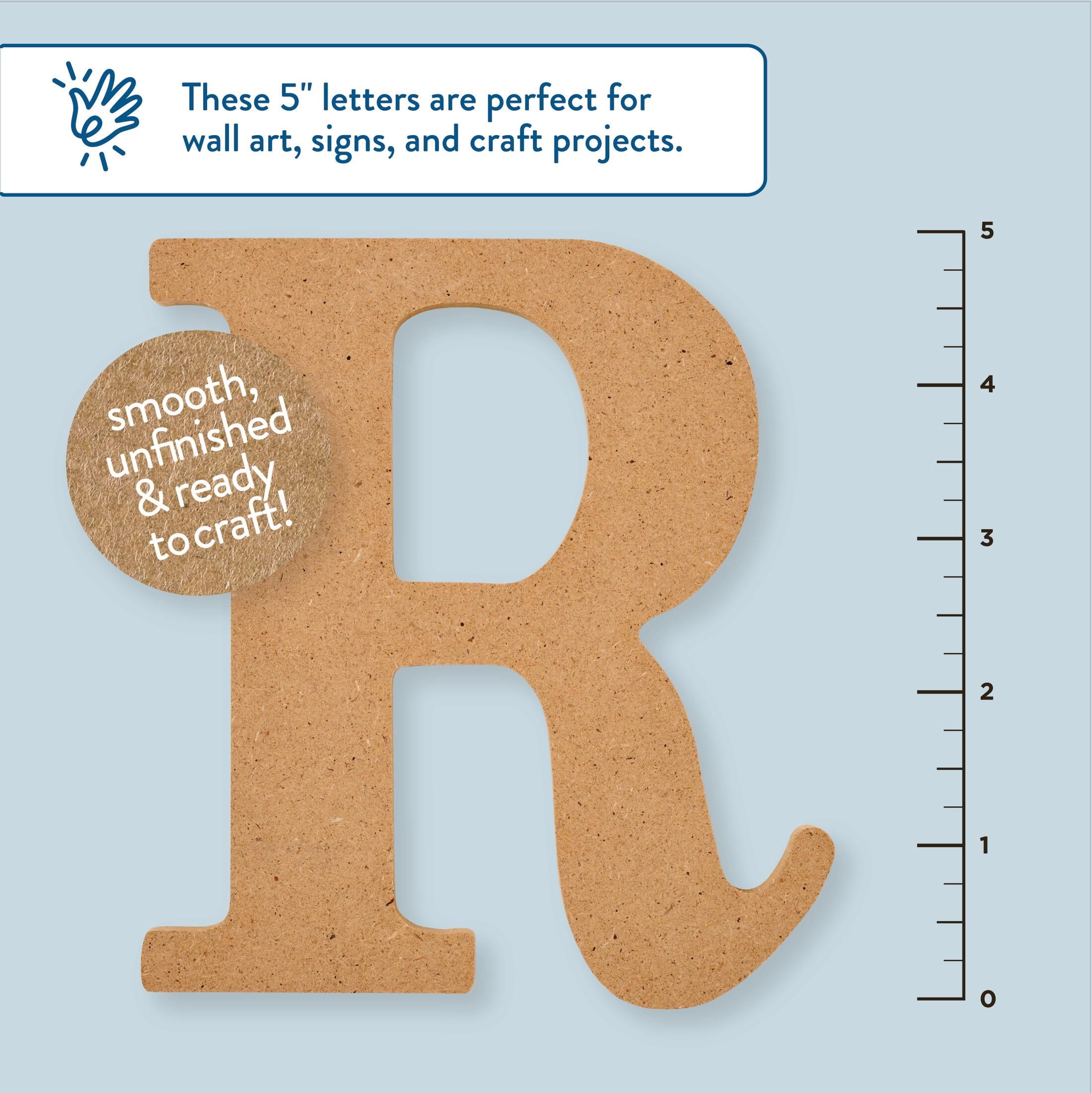 Plaid Unfinished Wood MDF 5" Letter for DIY Arts and Crafts, A