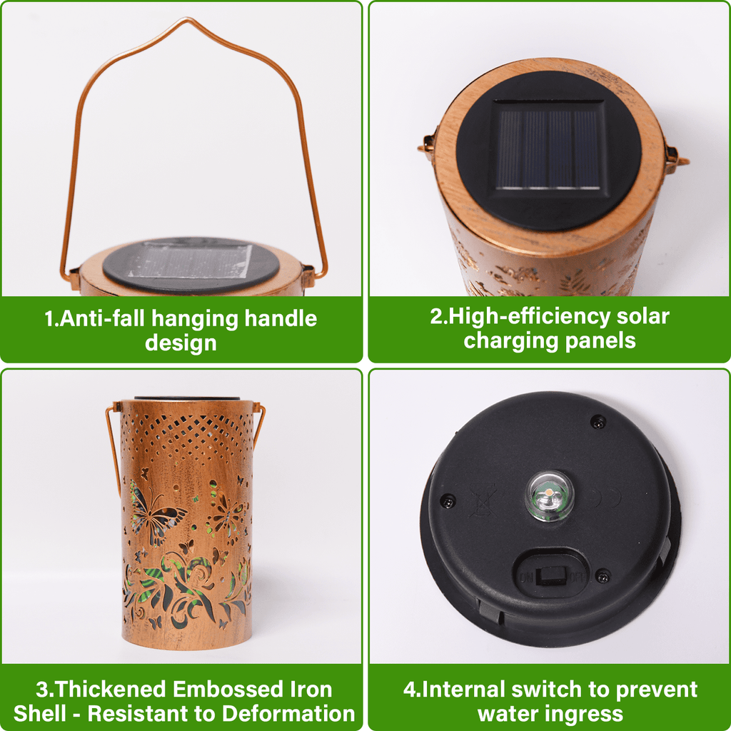 Colorful Solar Lanterns IP65 Outdoor Waterproof, Mother's Day Gifts for Women Mom Grandma - LED Colorful Sunflower Solar Lights Metal Hanging Lantern for Patio Yard Porch
