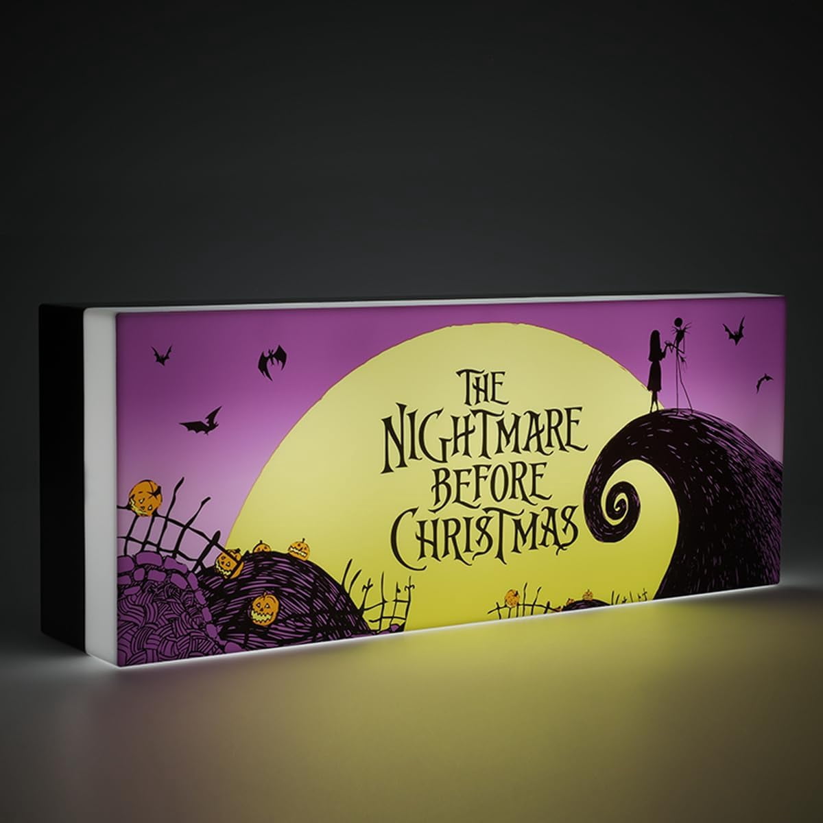 Nightmare Before Christmas Logo Light 12in Official Jack Skellington and Sally Merchandise, Paladone