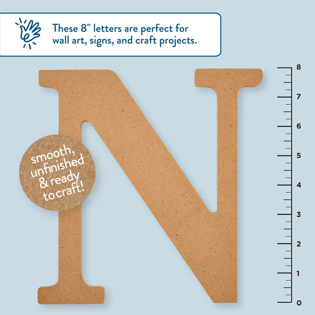 Hello Hobby Surfaces Unfinished Wood MDF Letter A, 8 in