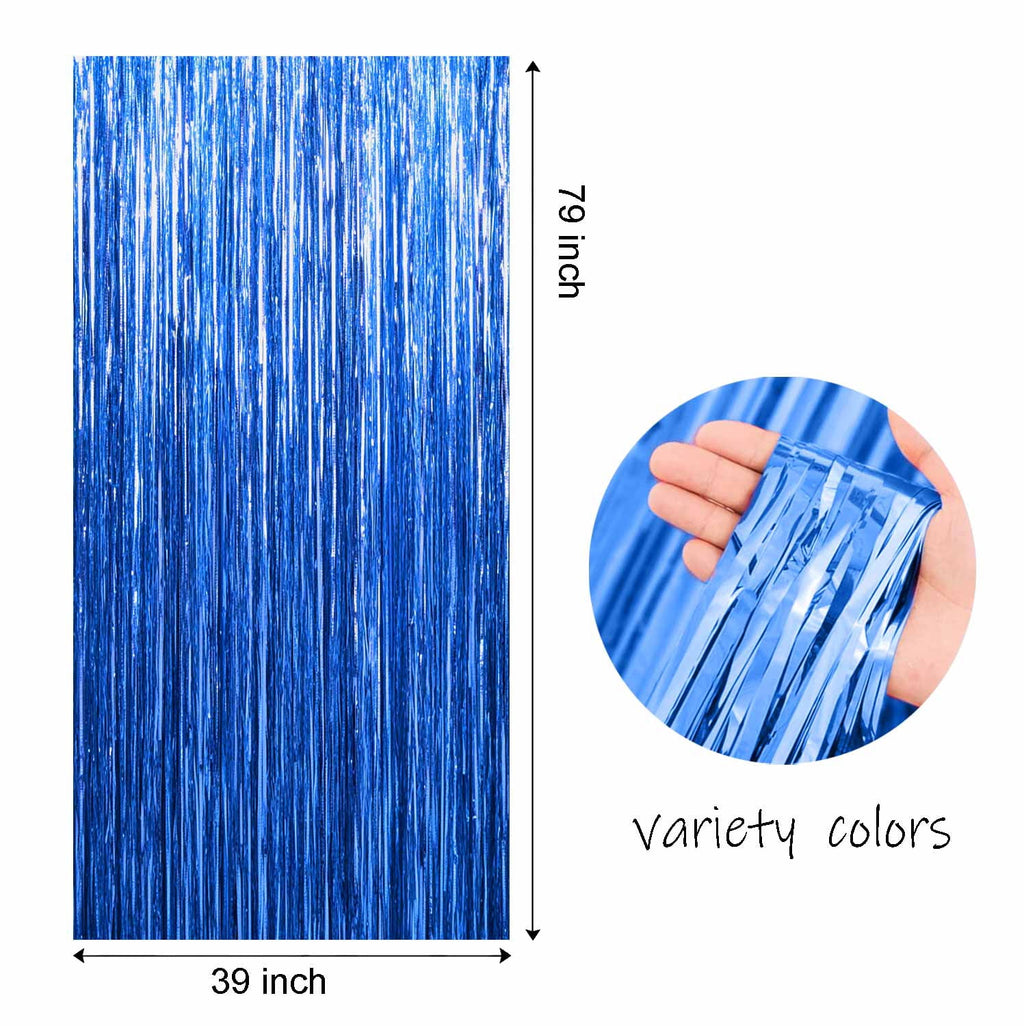 Sm:)e 2-Pack Light Bright Silver Foil Fringe Curtains for Events - Birthday, Wedding, Graduation, Christmas, Baby Shower, various festivals Decor Photo Booth Fun!