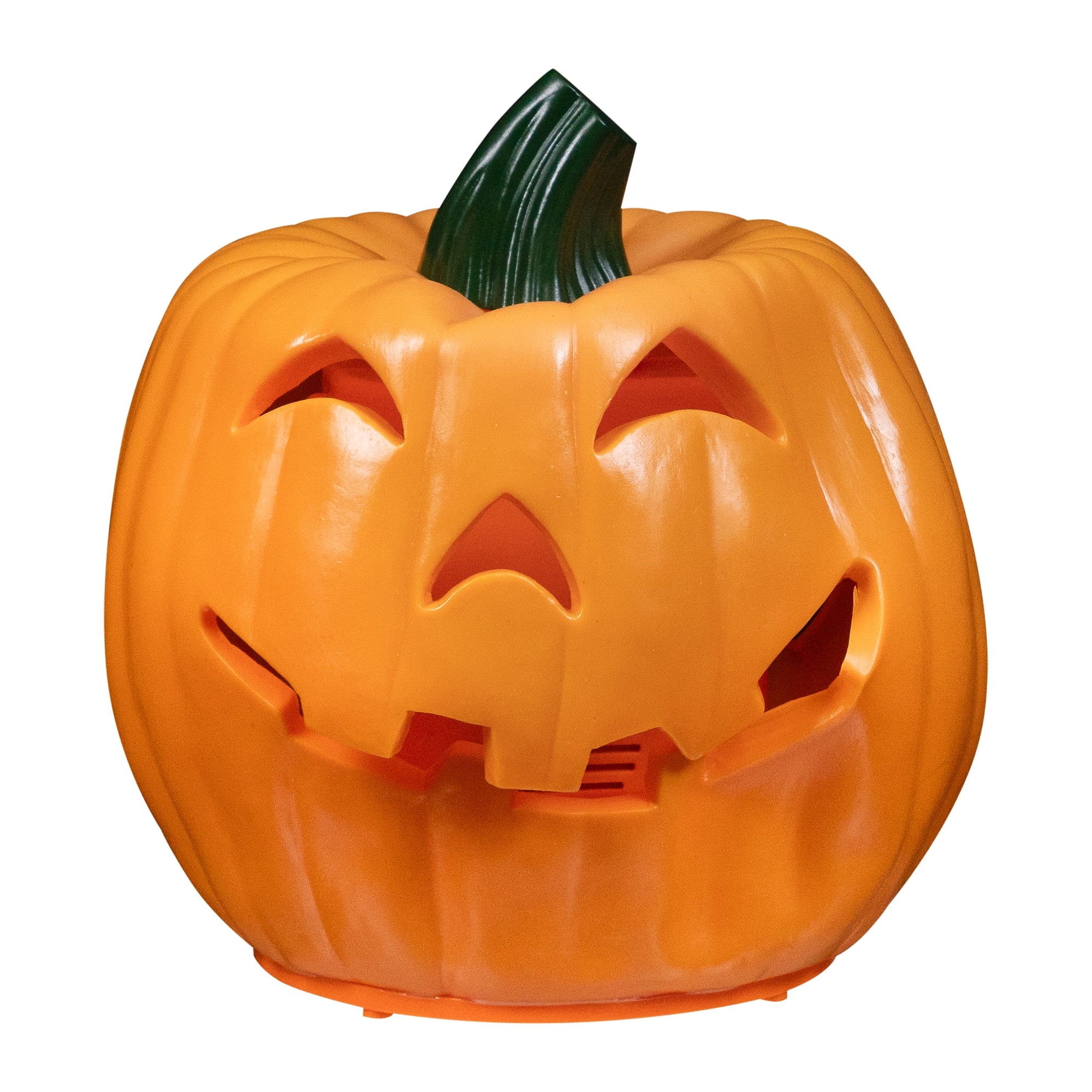 Northlight 9.75" Jack-O-Lantern Animated Double-Sided Halloween Pumpkin - Orange/Green