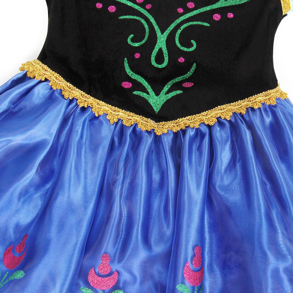 Jurebecia Princess Dress Snow Queen Costume for Girls Birthday Party Halloween Christmas Cosplay Outfit Toddler Kids 120 cm 5-6 Years