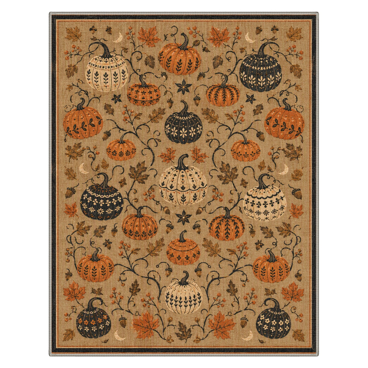 GENIMO 2'x7' Halloween Runner Rug, Washable Non Slip Soft Vintage Witch Indoor Outdoor Hallway Runner for Porch Patio Kitchen Entryway, Vintage Black