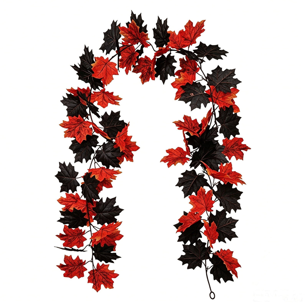 WKSCLPAI Halloween Maple Leaf Garland, Fall Vine Wreaths for Autumn Festivities Decor,Seasonal Garlands for Home,Halloween & Fall Decorations