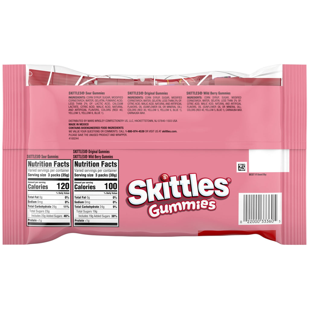 Skittles Gummies Fun Size Halloween Candy Variety pack Gummies Mix - 7.31 oz Bulk Bag