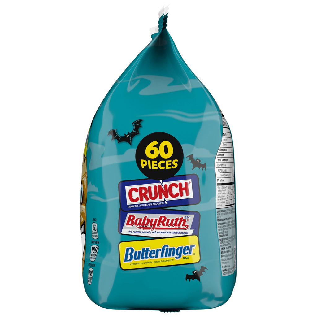 Butterfinger, CRUNCH, Baby Ruth, Assorted Halloween Candy Bag, 60 Count, 22 oz