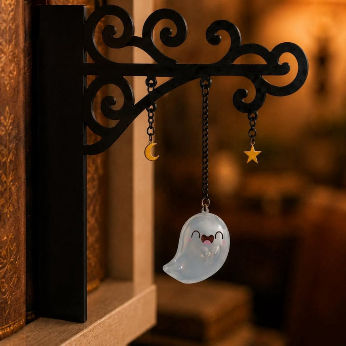 Nkmbld Halloween Bookshelf Lamp, Vintage Library Lantern Decorative Bookshelf Lighting, Hanging Ghost Lantern Book Shelf Light, Halloween Decorations Indoor