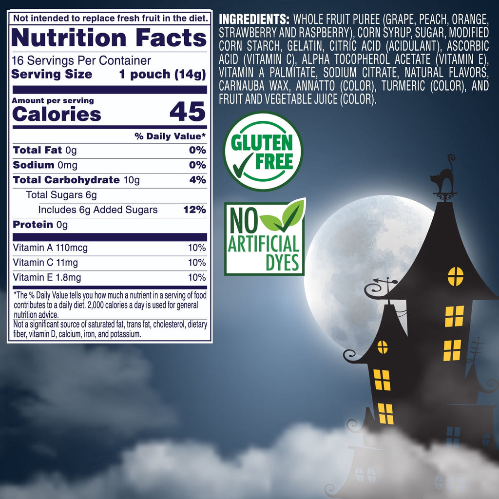 Welch's Juicefuls Monster Splash, Halloween Soft Kids Snacks, 0.5 oz, 16 Count