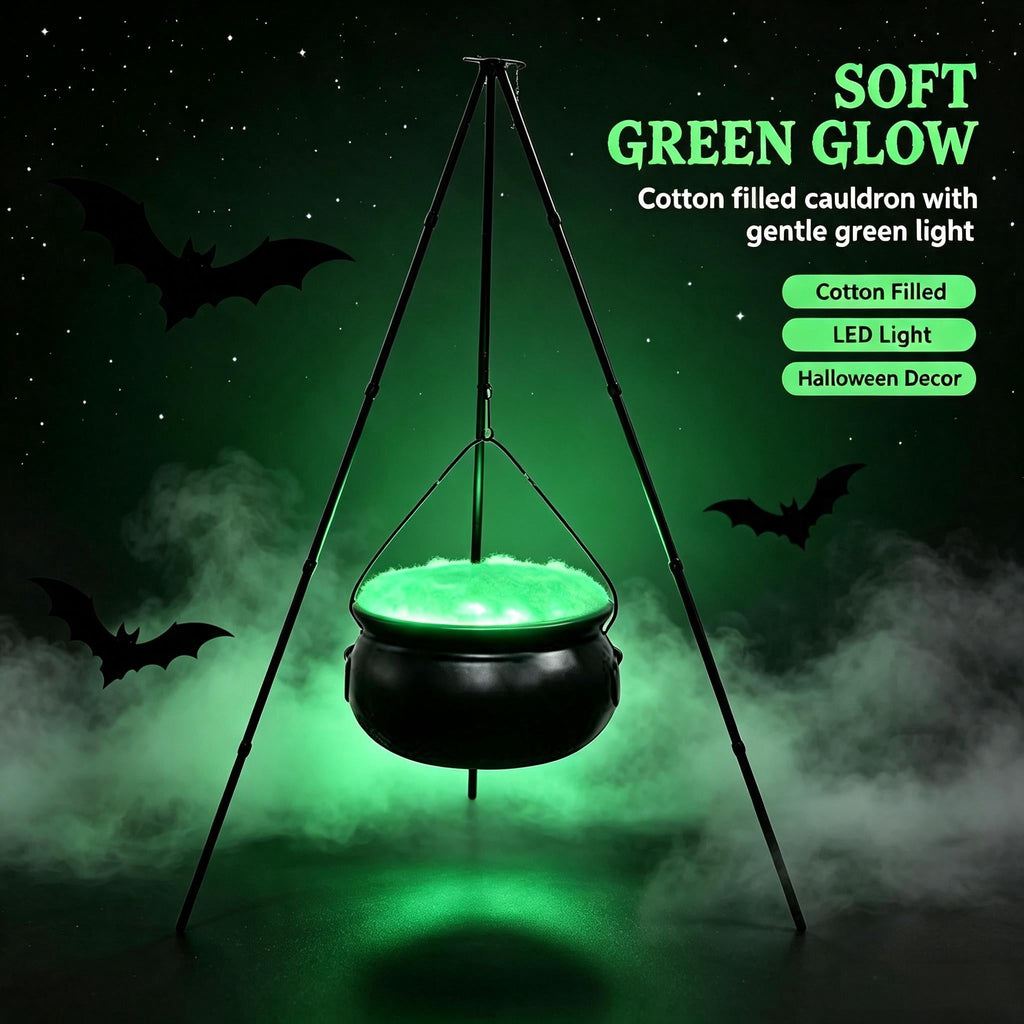 Muecwrye Halloween Decorations Outdoor, Halloween Clearance! Halloween Witches Cauldron on Tripod with Lights, DIY Bubbling Cauldron Set Decor for Home Porch Outside, Halloween Party Supplies