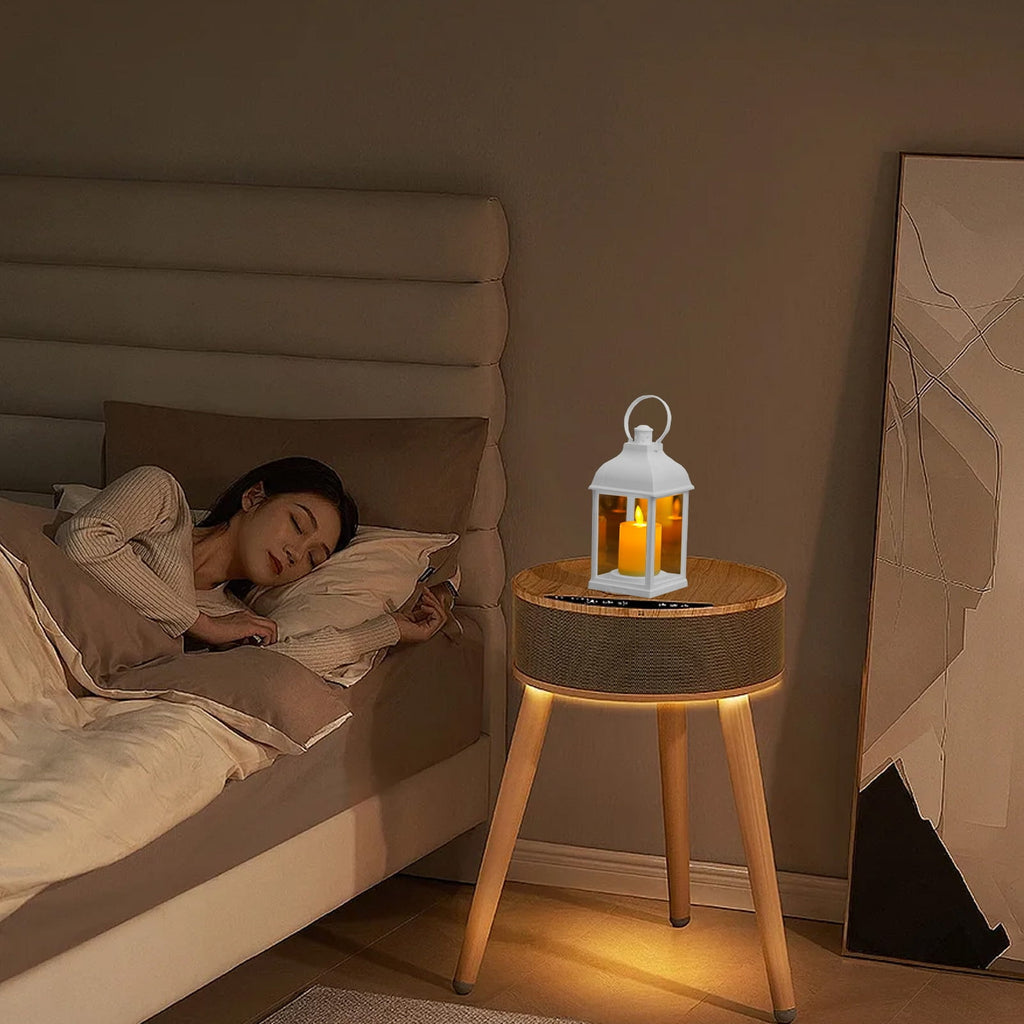 Japceit Electronic Candle Lamp, Flameless LED Wind Light, Outdoor Camping Lantern with Timer, Halloween Christmas Party Decoration, Battery Operated Candlestick for Tabletop