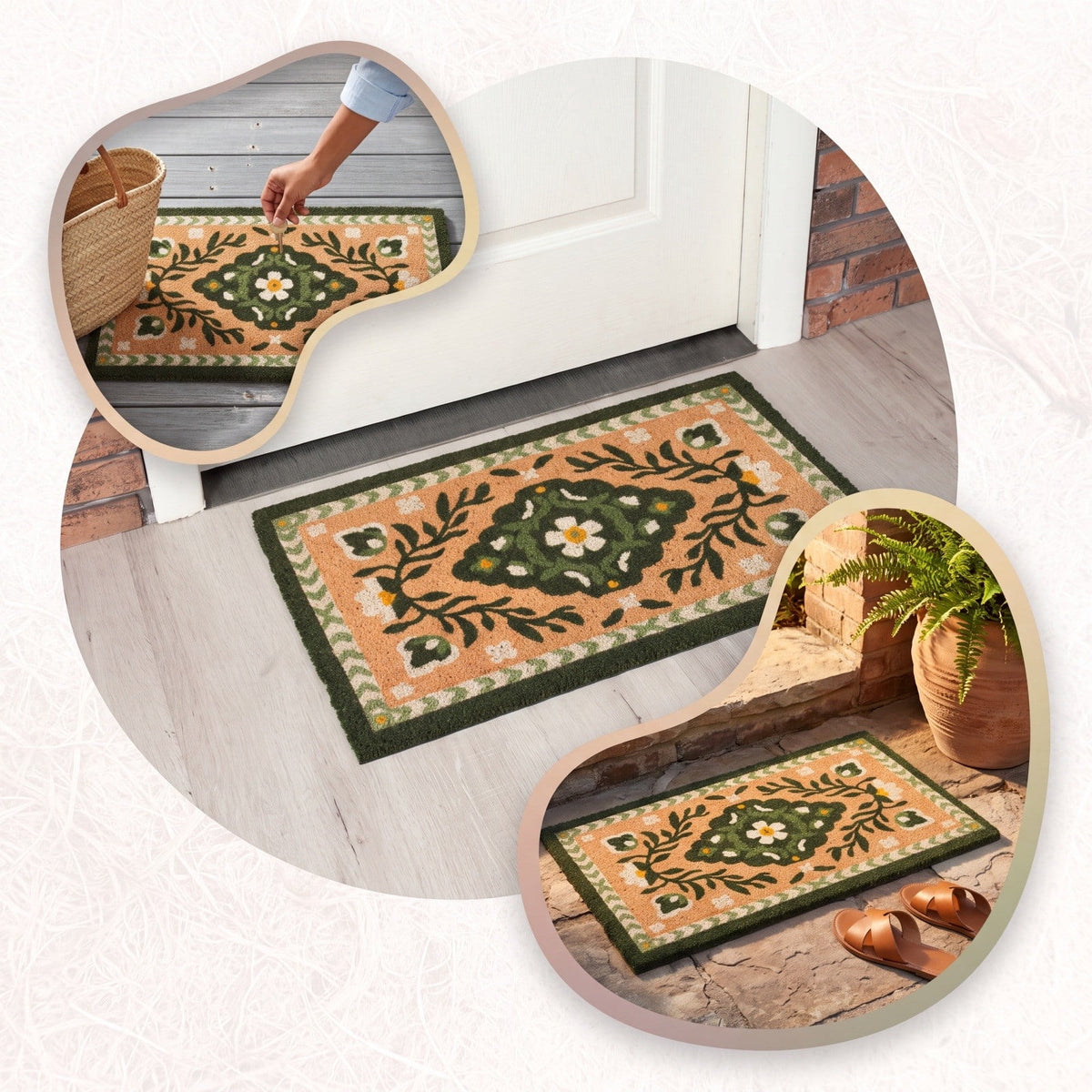 Boho Tassel Doormat 16x24 Inch, Soft Woven Laundry Kitchen Floor Rug for Farmhouse Decor, 1 PC