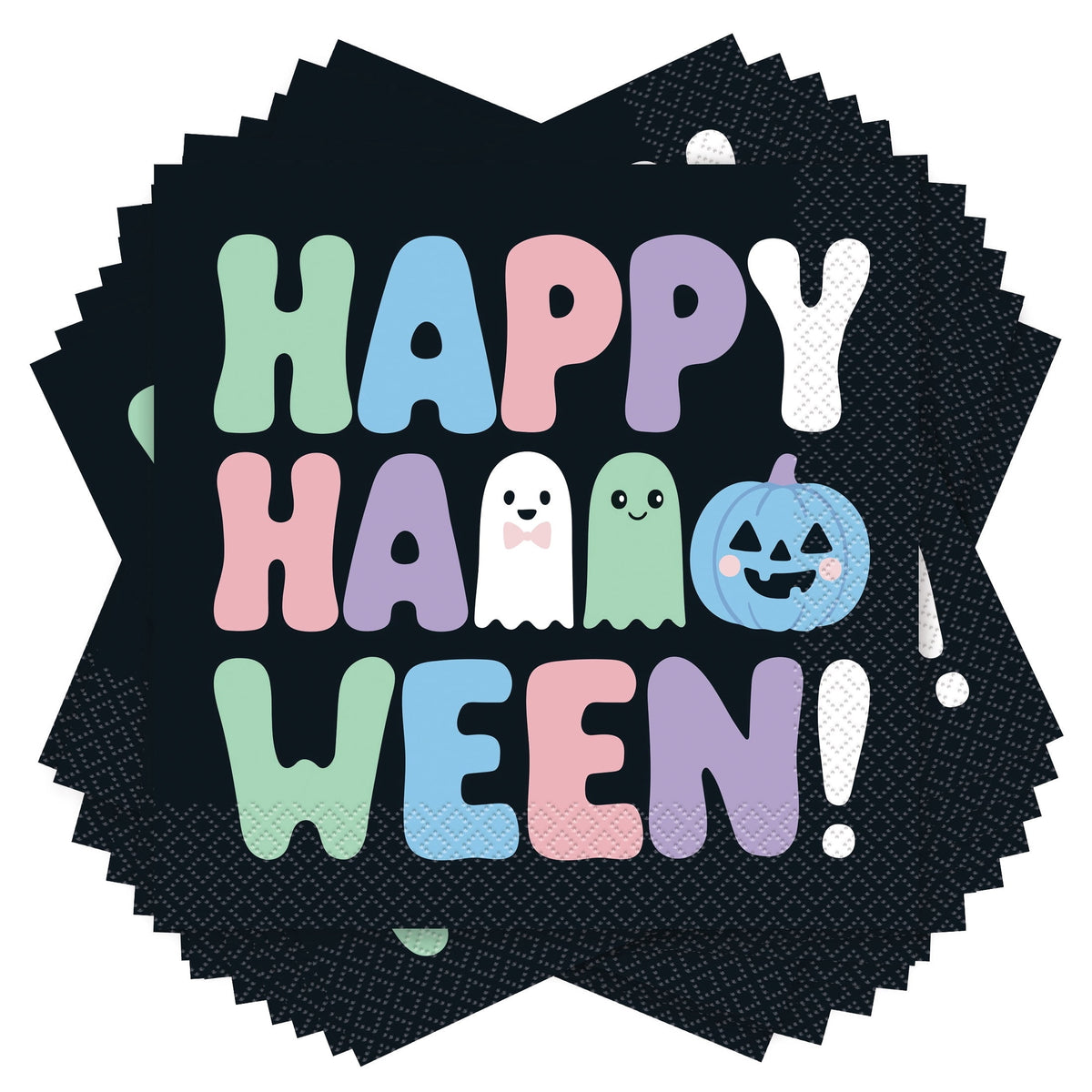 Happy Halloween Disposable Paper Napkins, Multicolor, 6.5" x 6.5", 16 Count, Halloween by Way To Celebrate