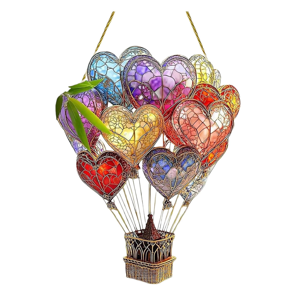 Hot Air Balloon Solar Lantern for Garden Decor, Flickering Flame Hanging Solar Light for Outdoor Decorations, Blue & Purple Lamp for Yard Tree Porch Party