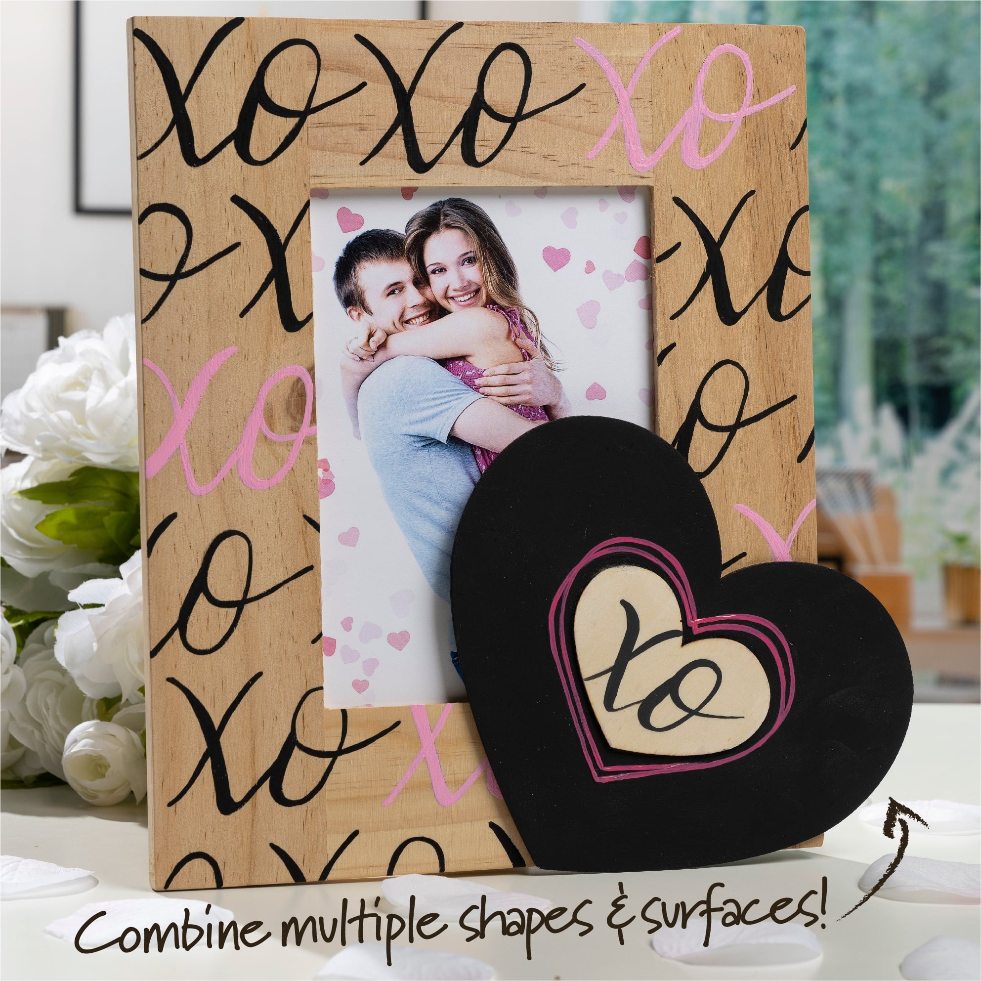 (2 pack) Plaid Surfaces Layered Wood Shape, Heart