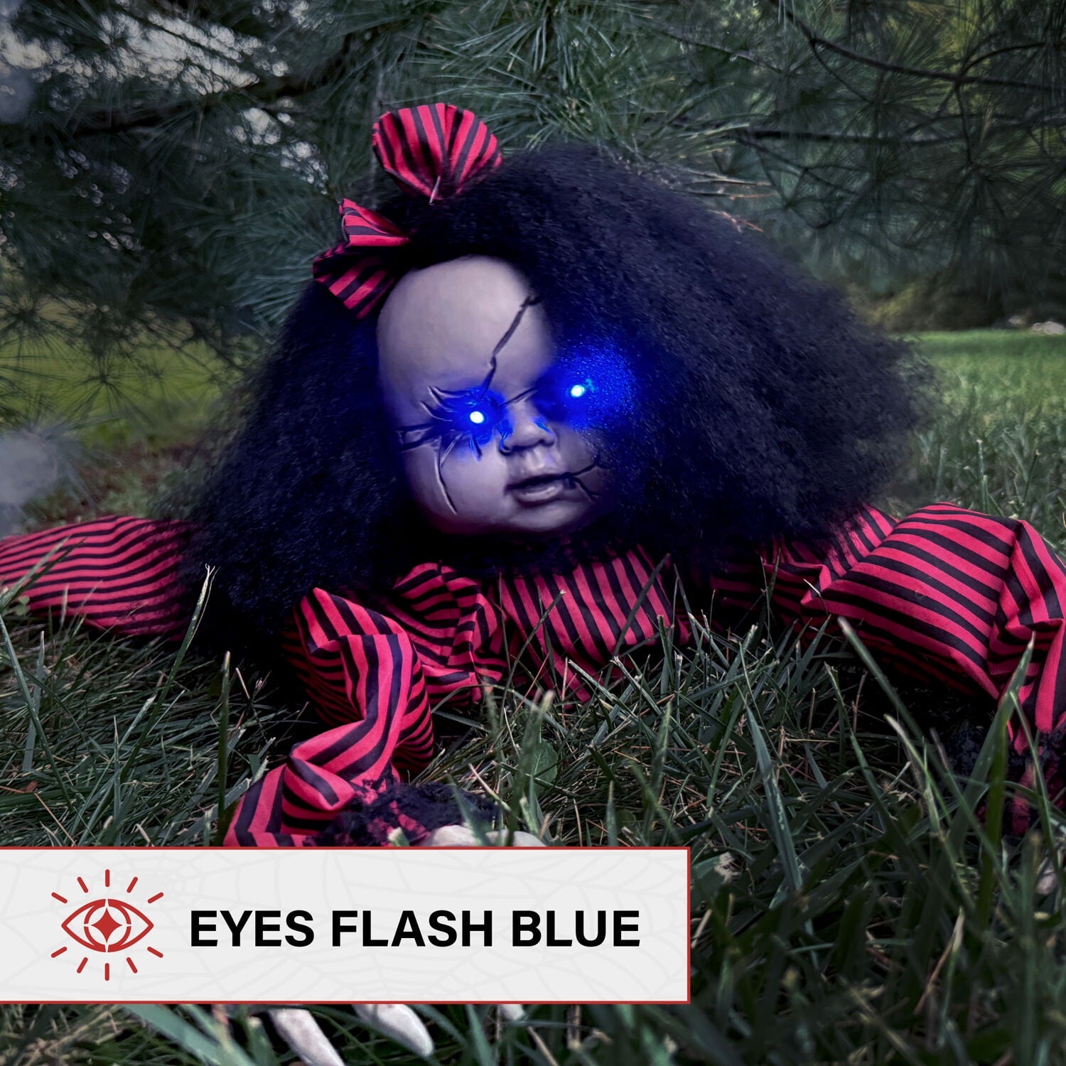 Haunted Hill Farm 44" Animatronic Doll with Light-up Blue Eyes, Multicolor, HHGBGIRL-2LSA