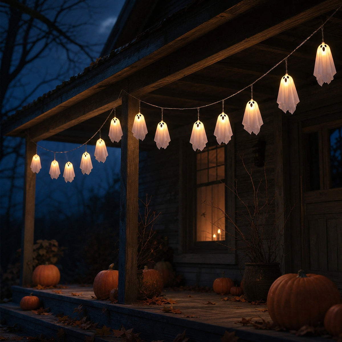 Halloween Ghost String Lights, LED Cute Spooky Fairy Lights for Fireplace Party Home Decor, Halloween LED Ghost Garland Lights, Battery Operated Hanging Lights for Indoor Room Decor