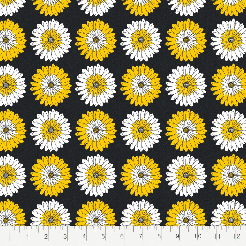 Fat Quarter 100% Cotton Daizy, Yellow, 18"x 21" for Quilting & Sewing, 1 Each