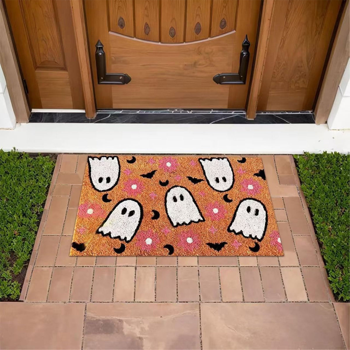WWC Halloween Door Mat, 32x20 inch Halloween Decor Thick Non Slip Ghost doormat, Entryway Rug for Fall Party Indoor Outdoor Front Porch