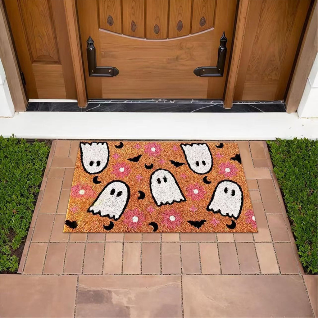 Front Door Mat Indoor Outdoor Entrance Rug, Semicircular Entrance Mat, Half Round Waterproo Non-Slip Durable Rubber Doormat for Garage, Patio, 29.5 inch