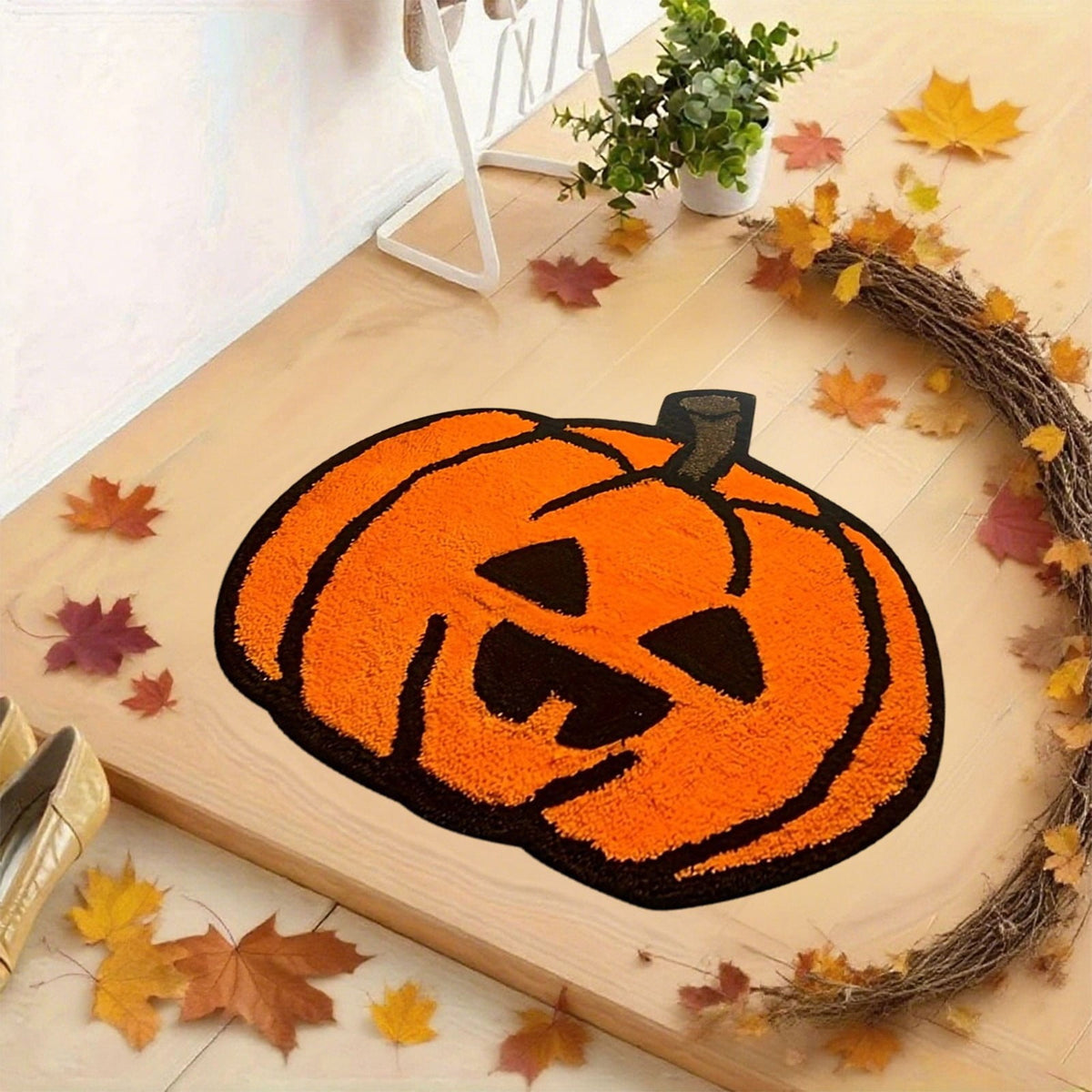 Xuniizn Halloween Mat, 16X24" Velvet Halloween Door Mat for Outside Entrance, Spooky Halloween Rug for Outdoor & Indoor, Non Slip Washable Halloween Doormat, Halloween Bathroom Decor