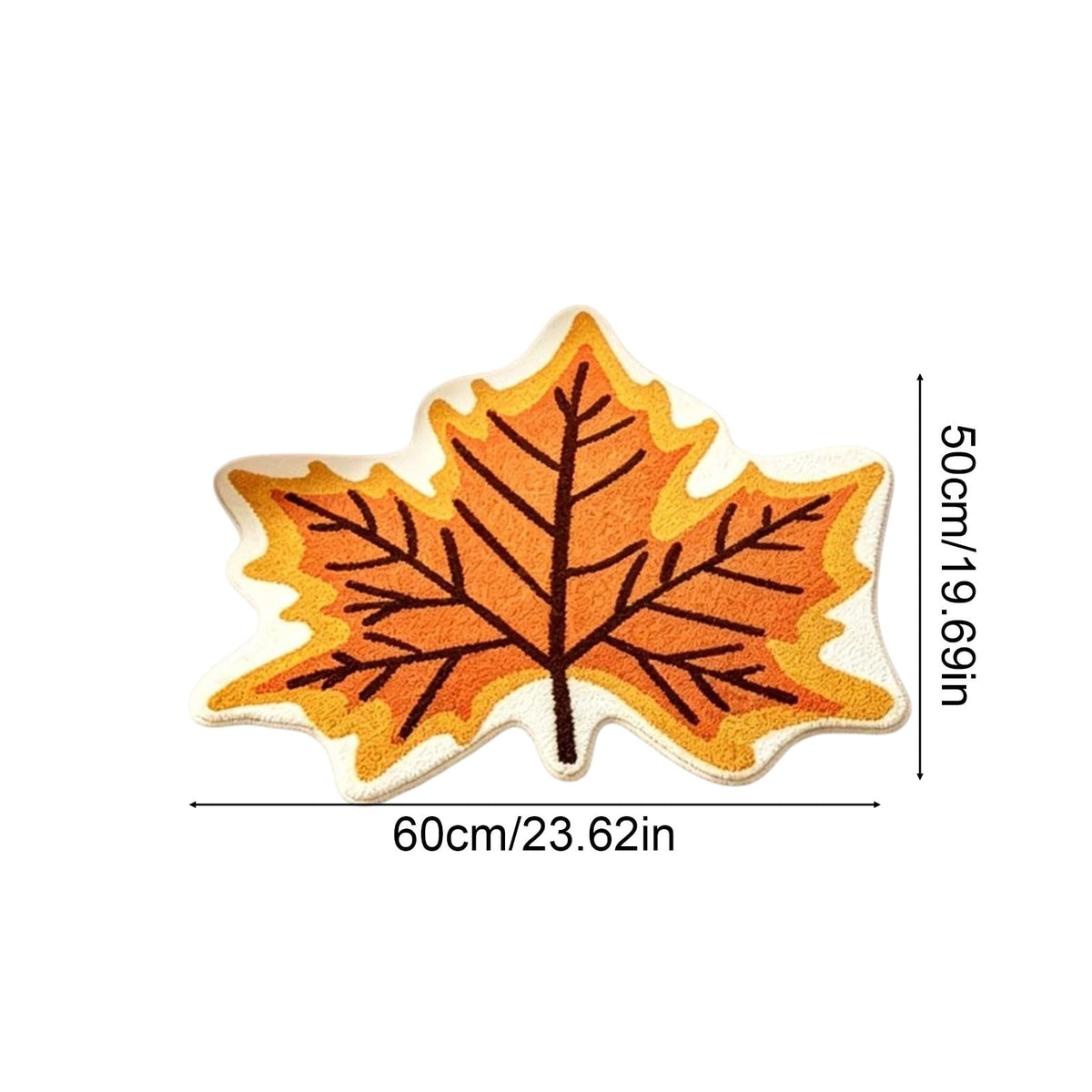 Fall Area Rug Maple Leaf Pumpkin Imitation Wool Mat 27.56x27.56in Polyester Skidproof & Soft for Living Room Bedroom Entryway Fall Doormat by MPOISVA