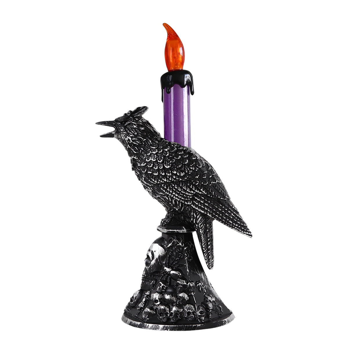 Gothic Mysterious Crow LED Light Luminous Sculpture, Resin Gothic Home Decor Accent, Raven Lamp for Halloween Gift, Bedroom Bedside, Living Room