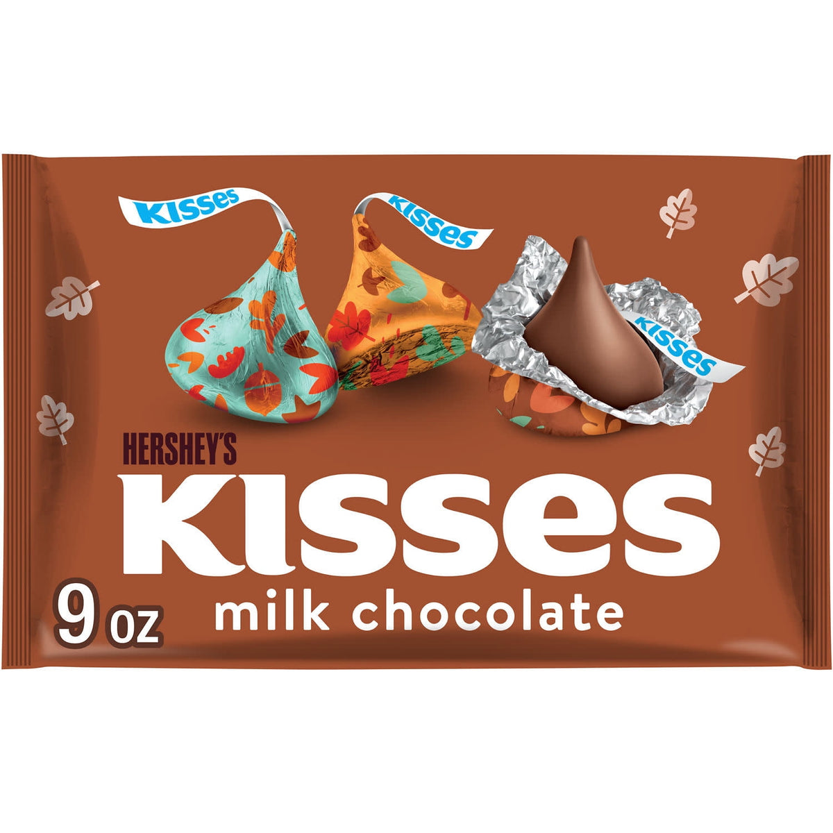 Hershey's Kisses Milk Chocolate, Fall Candy Bag, 9 oz