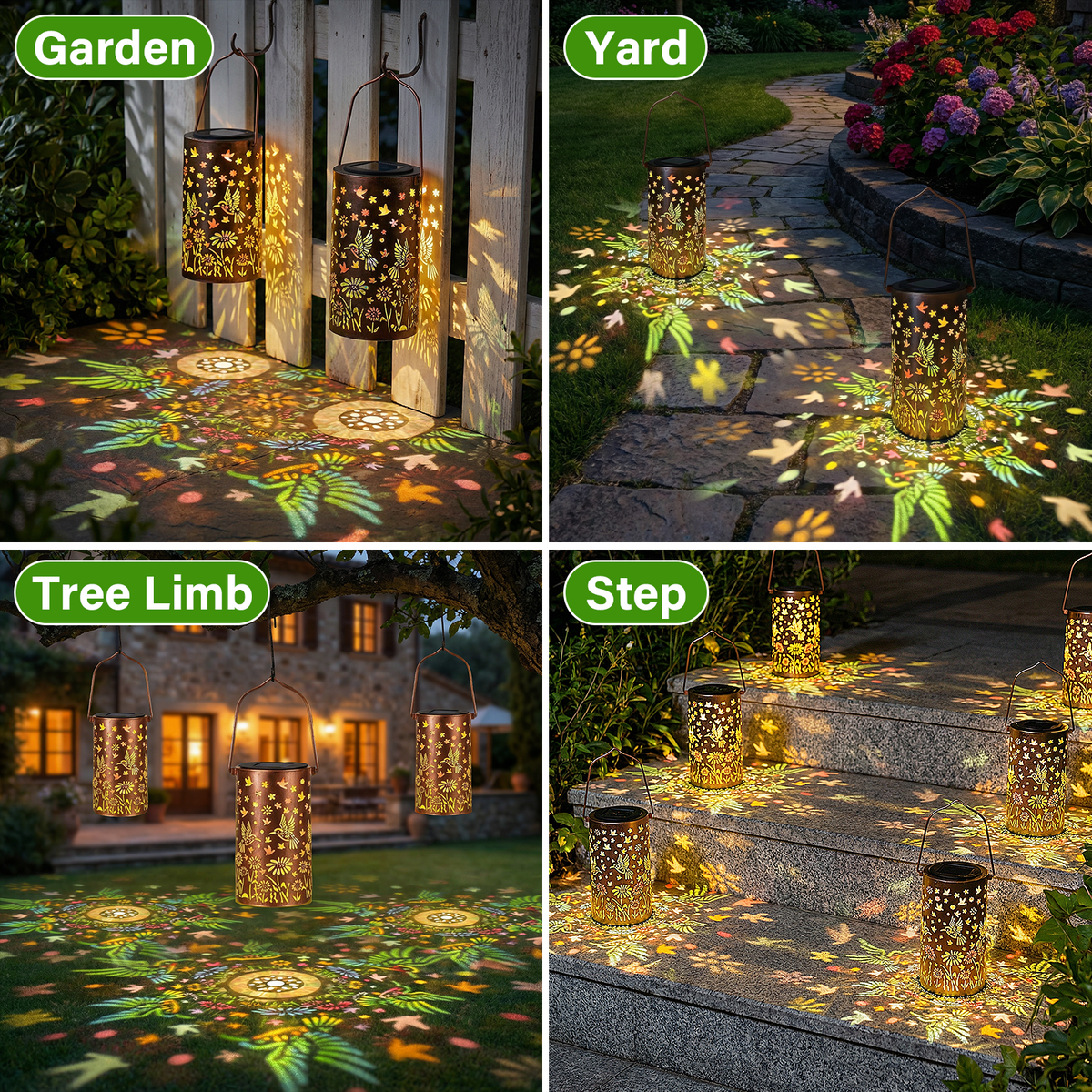 Colorful Solar Lanterns IP65 Outdoor Waterproof, Mother's Day Gifts for Women Mom Grandma - LED Colorful Sunflower Solar Lights Metal Hanging Lantern for Patio Yard Porch