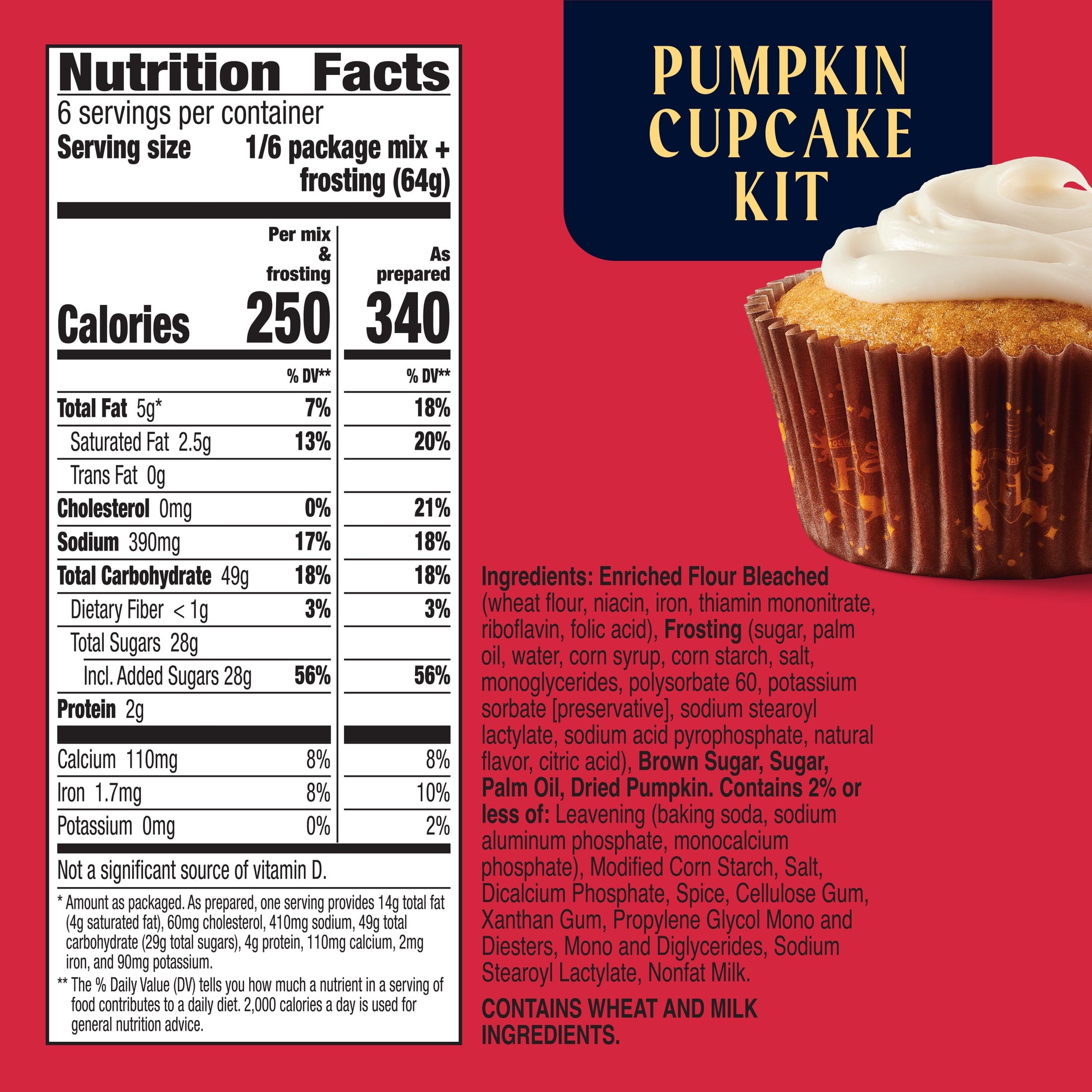 Betty Crocker Harry Potter Hogwarts House Pumpkin Cupcake Kit, 12 Count, 13.6 oz