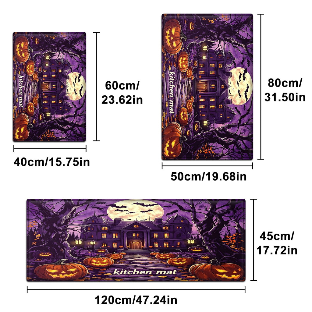 CCTFS Halloween Pumpkin Bat Candy 1Pc Flannel Mat and Kitchen Rugs,Soft Non-slip,Perfect for Home Bathroom