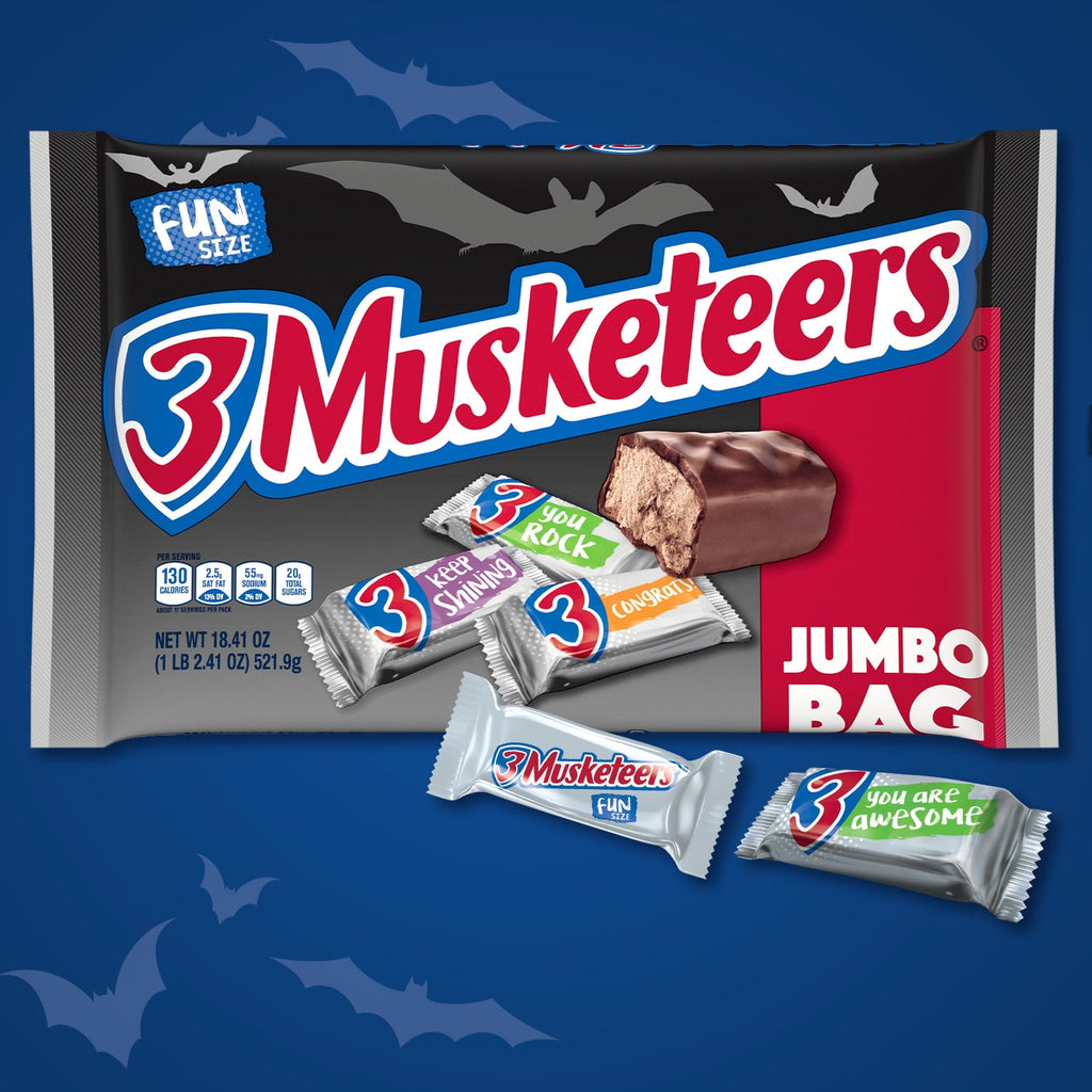 3 Musketeers Spooky Fun Size Halloween Chocolate Candy - 10.48oz Bag