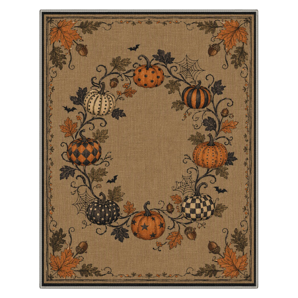 GENIMO 2'x3' Halloween Doormat, Washable Non Slip Soft Vintage Witch Outdoor Door Mat for Front Door Covered Porch Patio Entryway, Burnt Amber