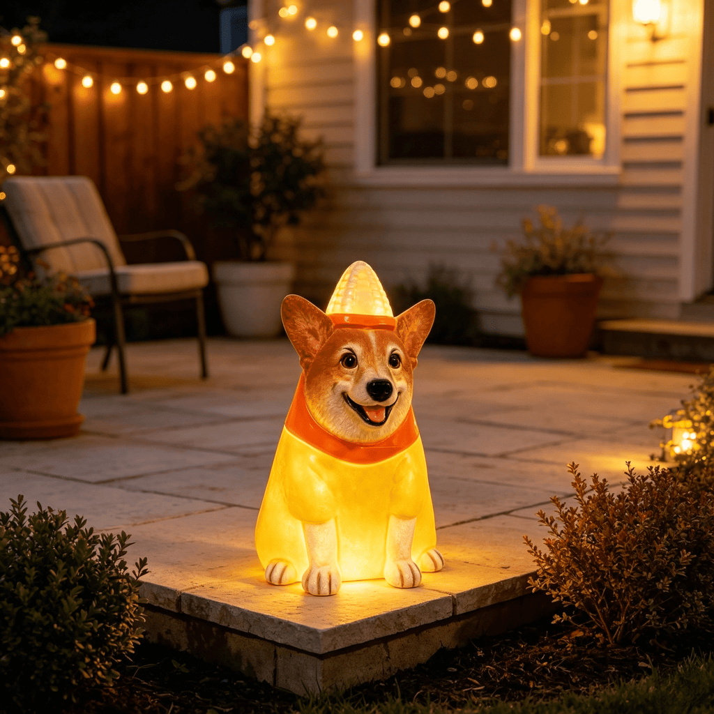 Clearance! Christmas Golden Retriever Statue with LED Lights, Cute Dog Holding Puppy Figurine, Christmas Decoration Indoor Outdoor, Gift for Kiddo Adults