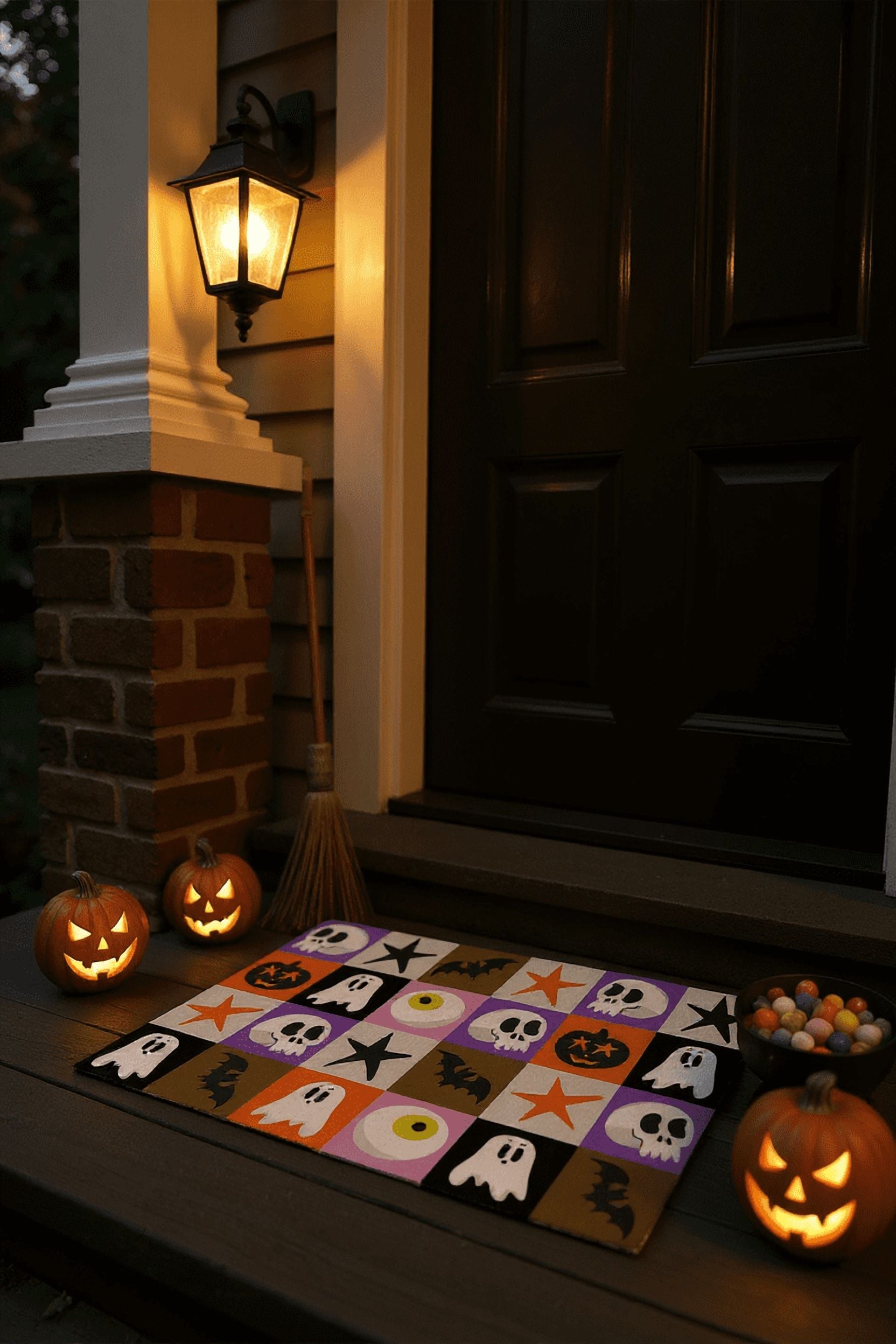 Personalization Mall Happy Halloween Doormat- 20x35