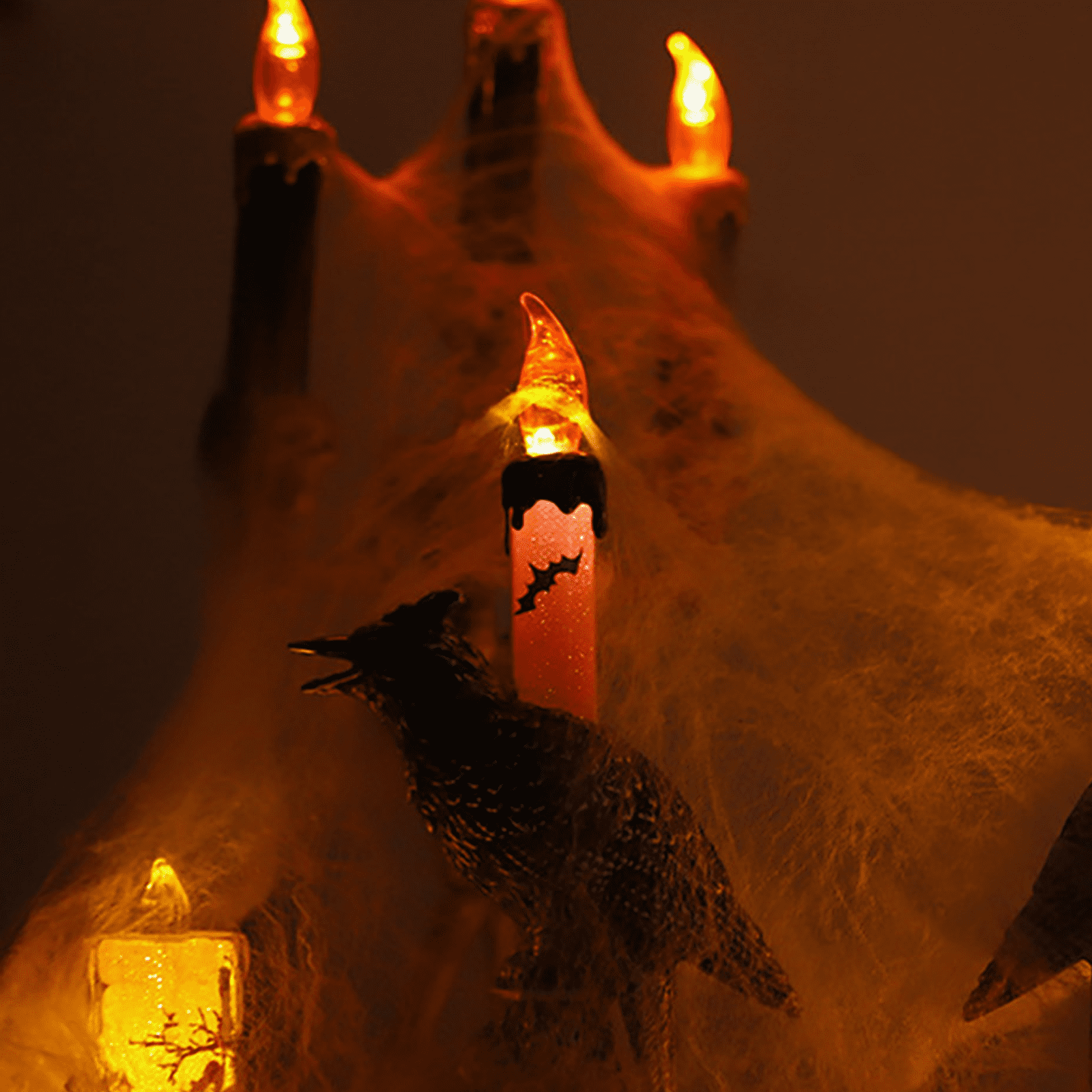 Gothic Mysterious Crow LED Light Luminous Sculpture, Resin Gothic Home Decor Accent, Raven Lamp for Halloween Gift, Bedroom Bedside, Living Room