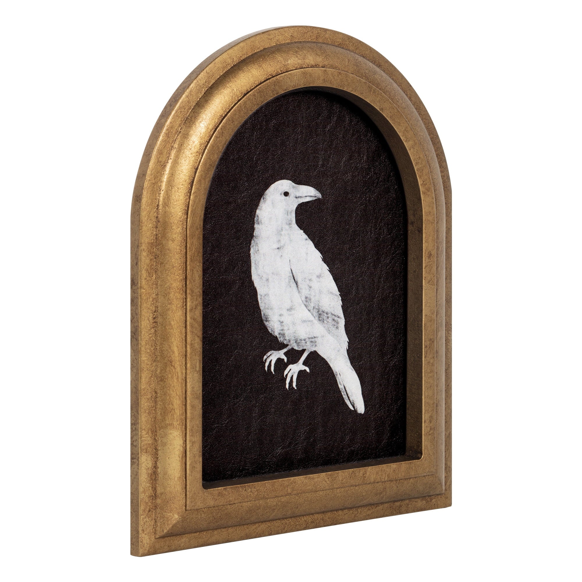 My Texas House B&W Crow Halloween Art 8x10 Antique Gold Arch MDF Framed Antique Paper