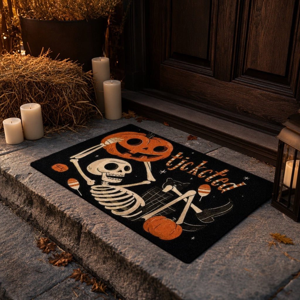 Halloween Celebration Doormat 16x24 Inch, Spooky Ghost Entrance Mat for Front Porch Indoor Outdoor, B