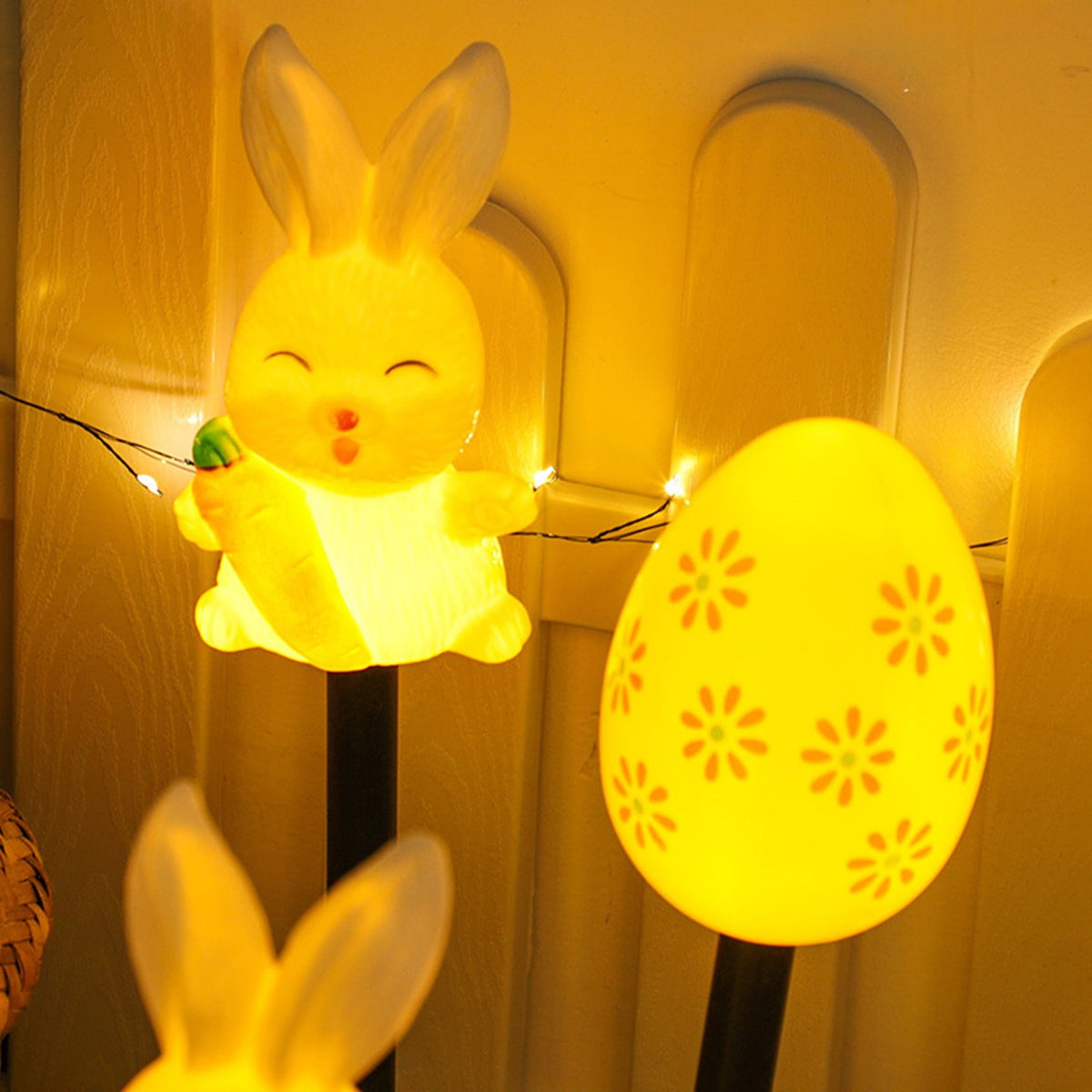 Stijggn 10 Easter Lights Outdoor Easter Decor LED Bunny Lights Plug in Easter Lights String for Indoor Outdoor Spring Decor & Easter Decor