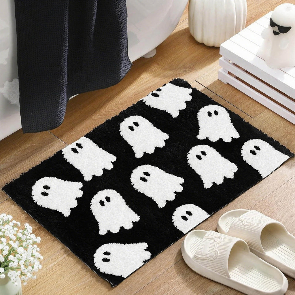 Halloween Doormat Cute Ghost Floor Mat Non-Slip Entrance Door Rugs for Indoor Outdoor Bathroom Porch Decor,15.7 x 23.6 Inch
