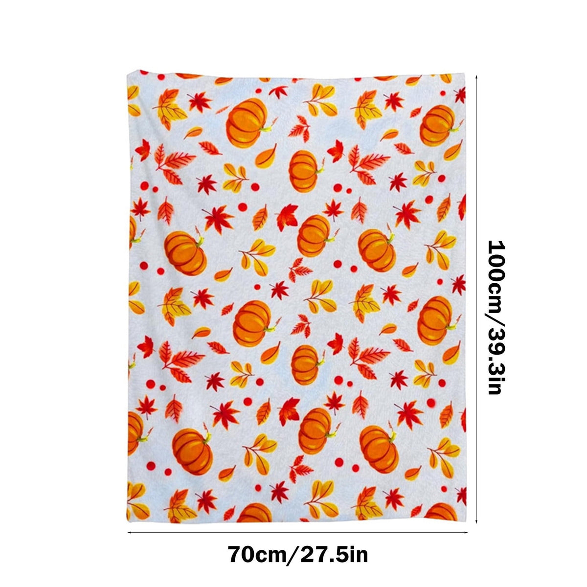 FastXmas Halloween Throw Blanket, 30"x40" Flannel Fleece Pumpkins Maple Checkered Plush Blanket, Soft Lightweight Skin-Friendly Fall Harvest Decorative Throw Blanket for Couch Sofa Bed Outdoor