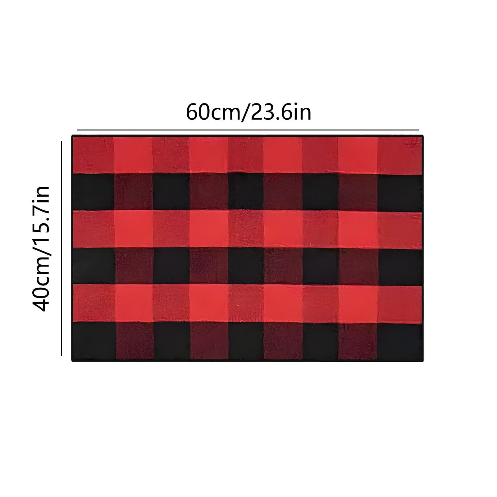 Fall Buffalo Plaid Rug Outdoor Doormat,Hand-Woven Checkered Doormat Layered Entryway Decor, Non-Slip Front Porch Mat Farmhouse Patio Rug, Halloween Thanksgiving Seasonal Outdoor Rug
