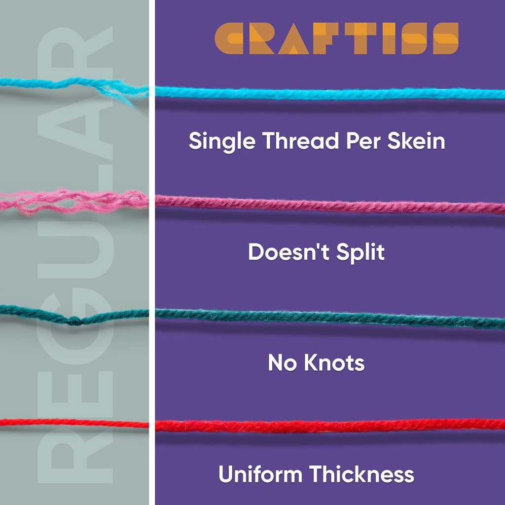 Craftiss Acrylic Yarn for Crochet - 30*0.7 Oz Skeins Unique Colors - Bulk Yarn Kit - 1300 Yards - Perfect for Any Mini Project