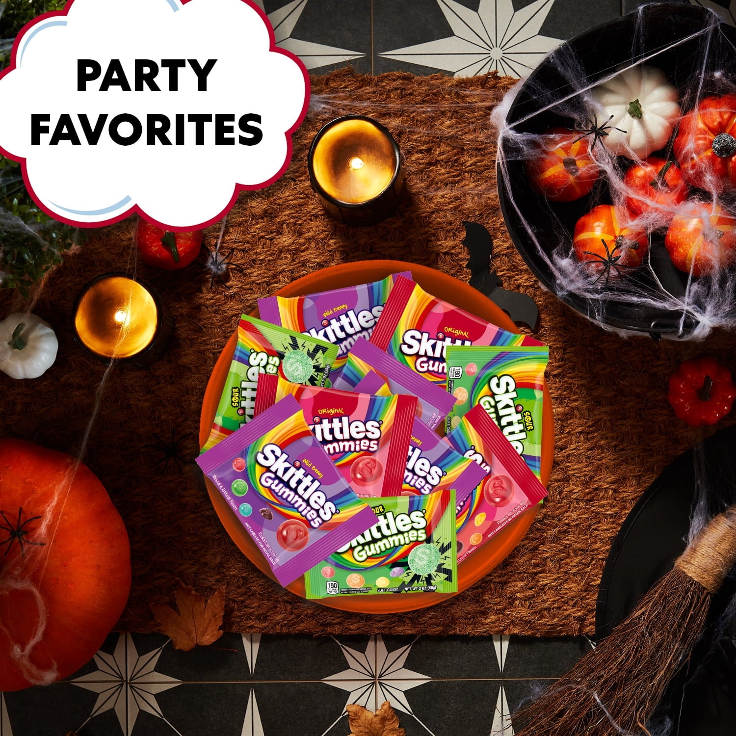 Skittles Gummies Fun Size Halloween Candy Variety pack Gummies Mix - 16.15 oz Bulk Bag