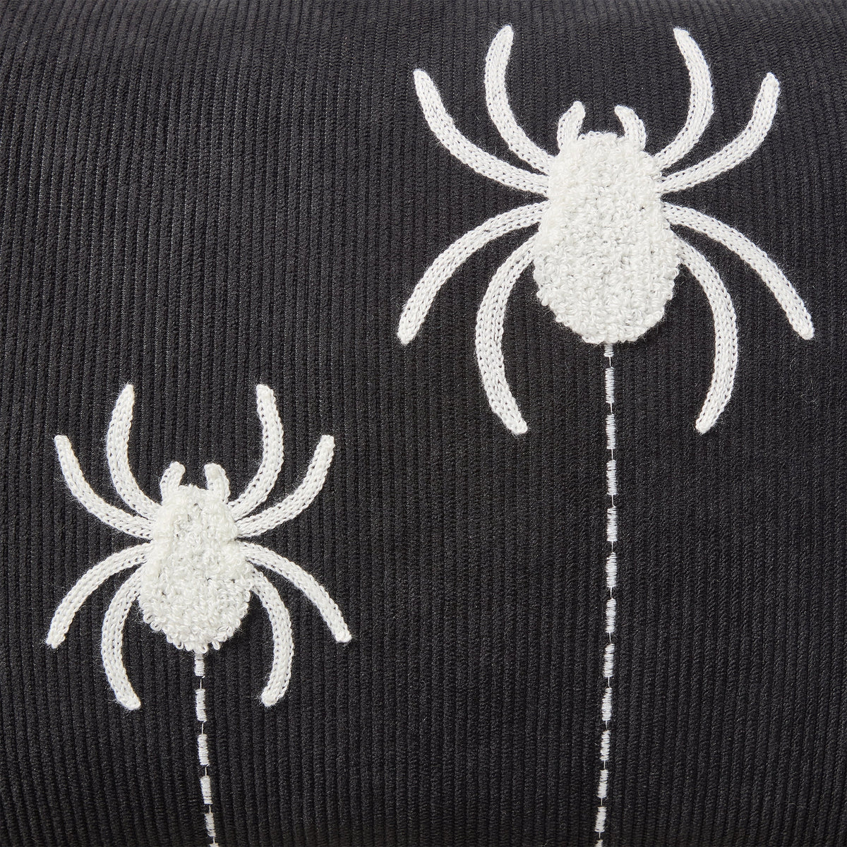 My Texas House Halloween Hanging Spiders Oblong Decorative Pillow, Black and Ivory, 14" x 20"