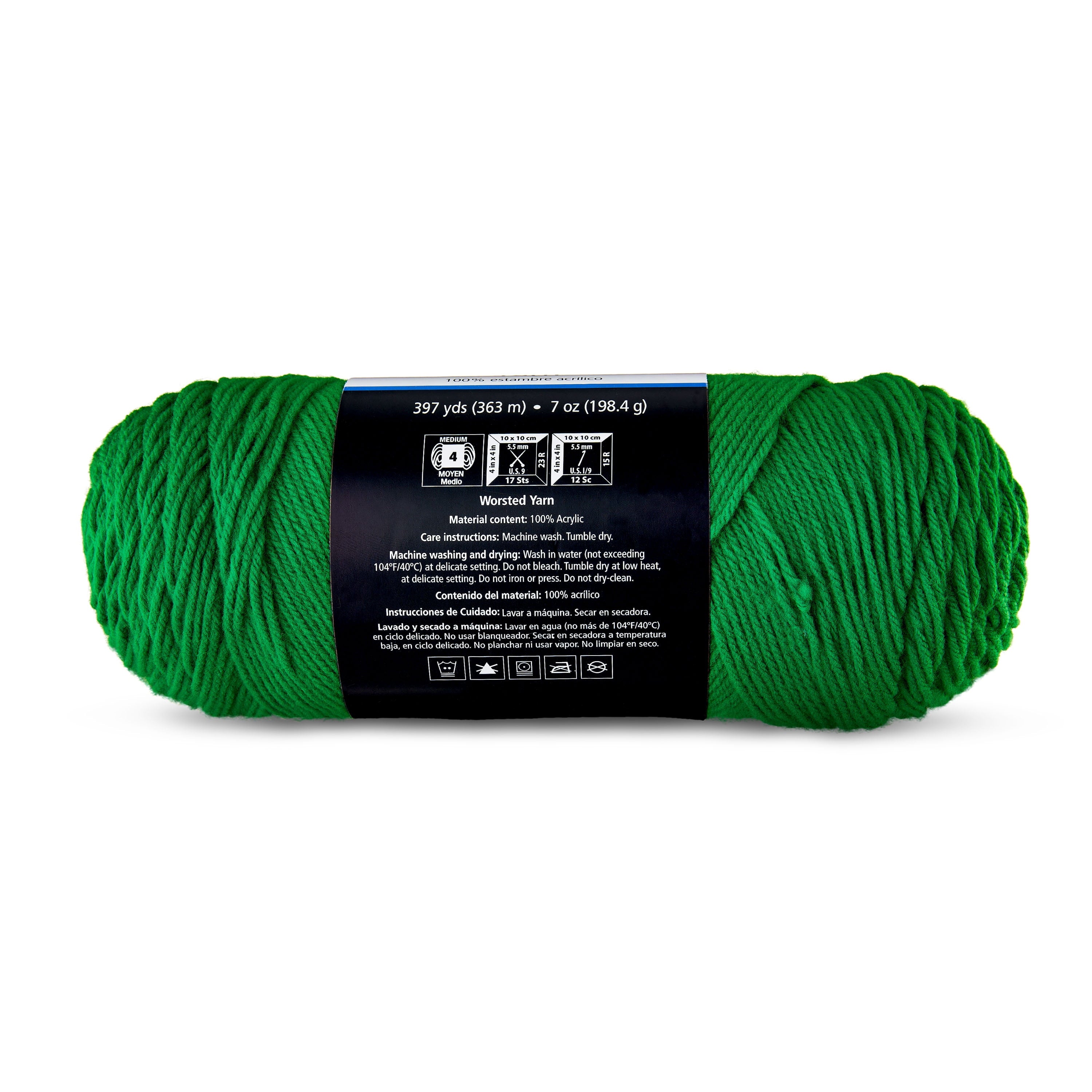 Mainstays Medium 4 Acrylic Yarn, White, 7 oz, 397 Yards