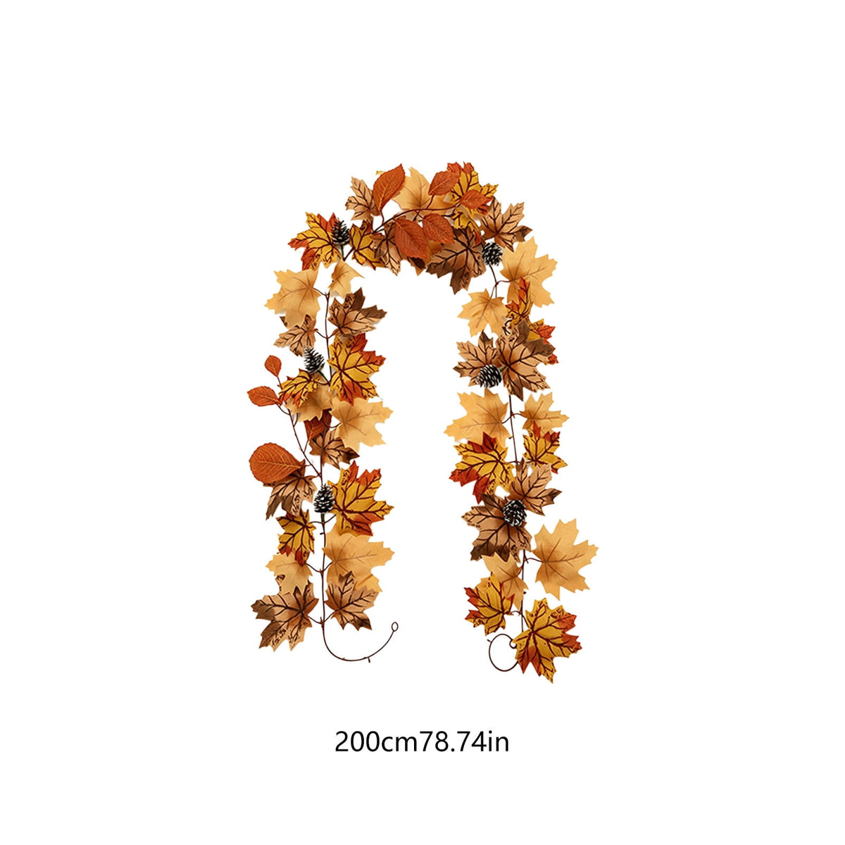 WKSCLPAI Halloween Maple Leaf Garland, Fall Vine Wreaths for Autumn Festivities Decor,Seasonal Garlands for Home,Halloween & Fall Decorations