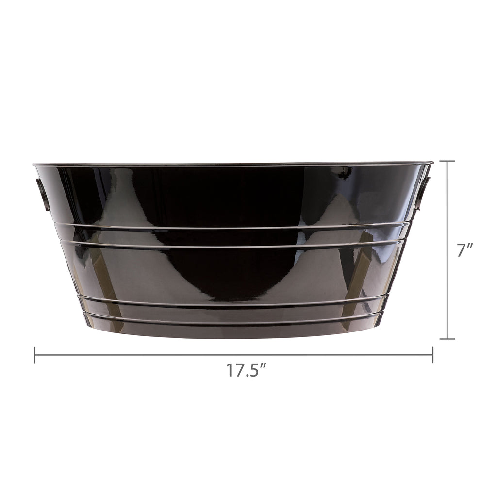 Way To Celebrate Black Plastic Party Tub with Handles, 17.6 in, 420 oz