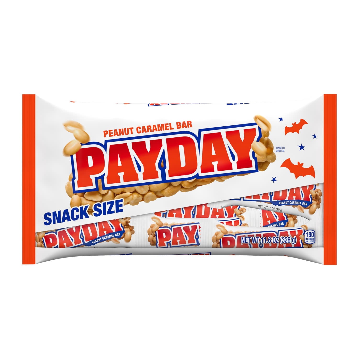 Payday Peanut Caramel Snack Size Halloween Candy, Bag 11.6 oz